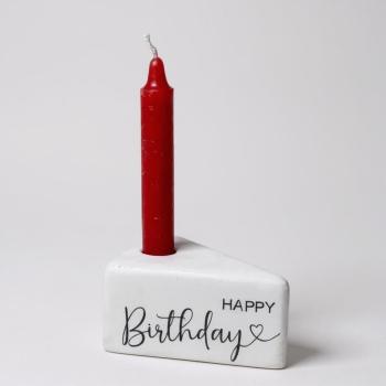 Deko Tortenstück Kerzenhalter Pustekuchen Kuchenstück Happy Birthday Geburtstag aus Raysin - Artikel-Nr. 1100059